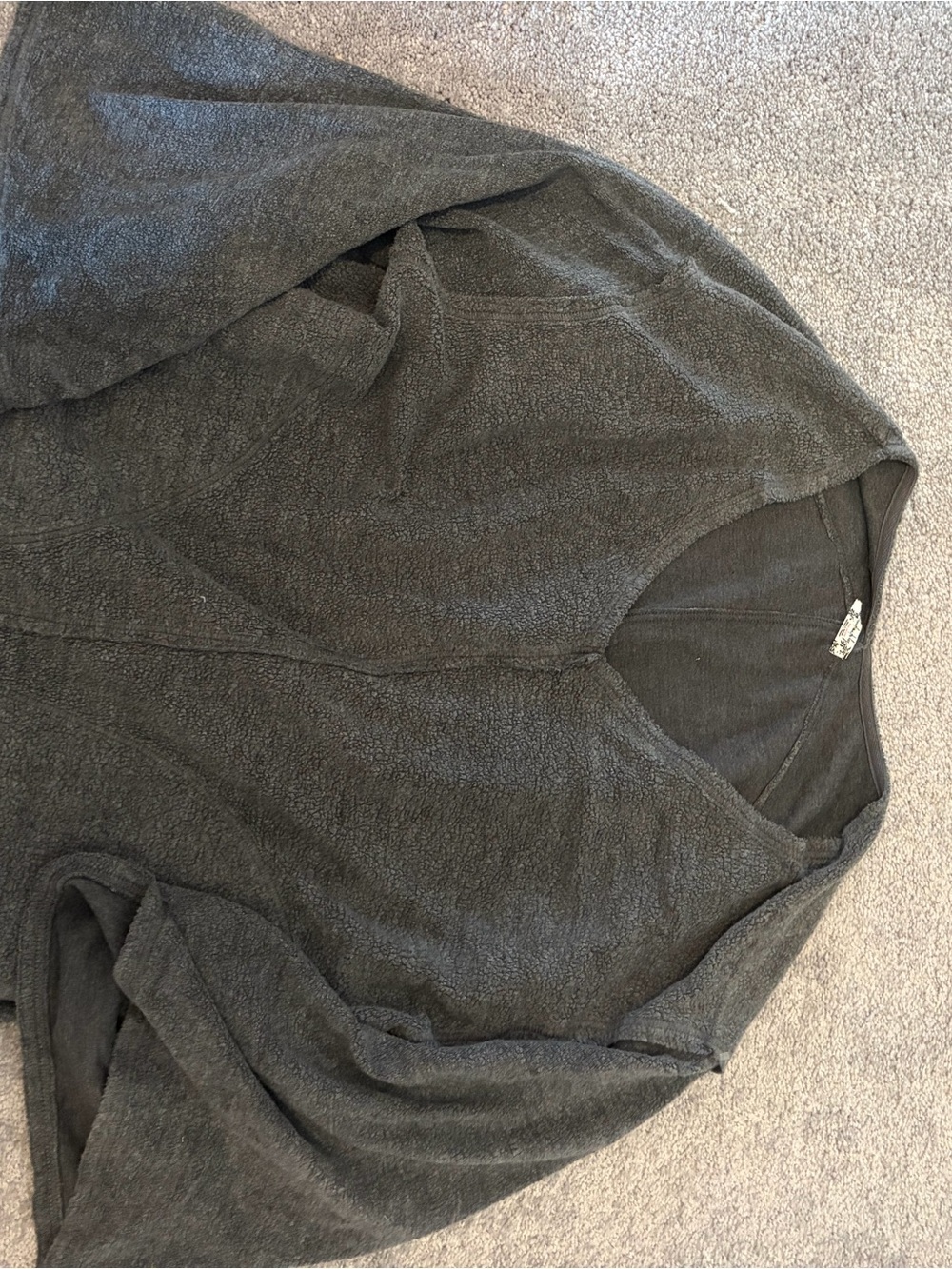 Free people grey fleece vneck sweater